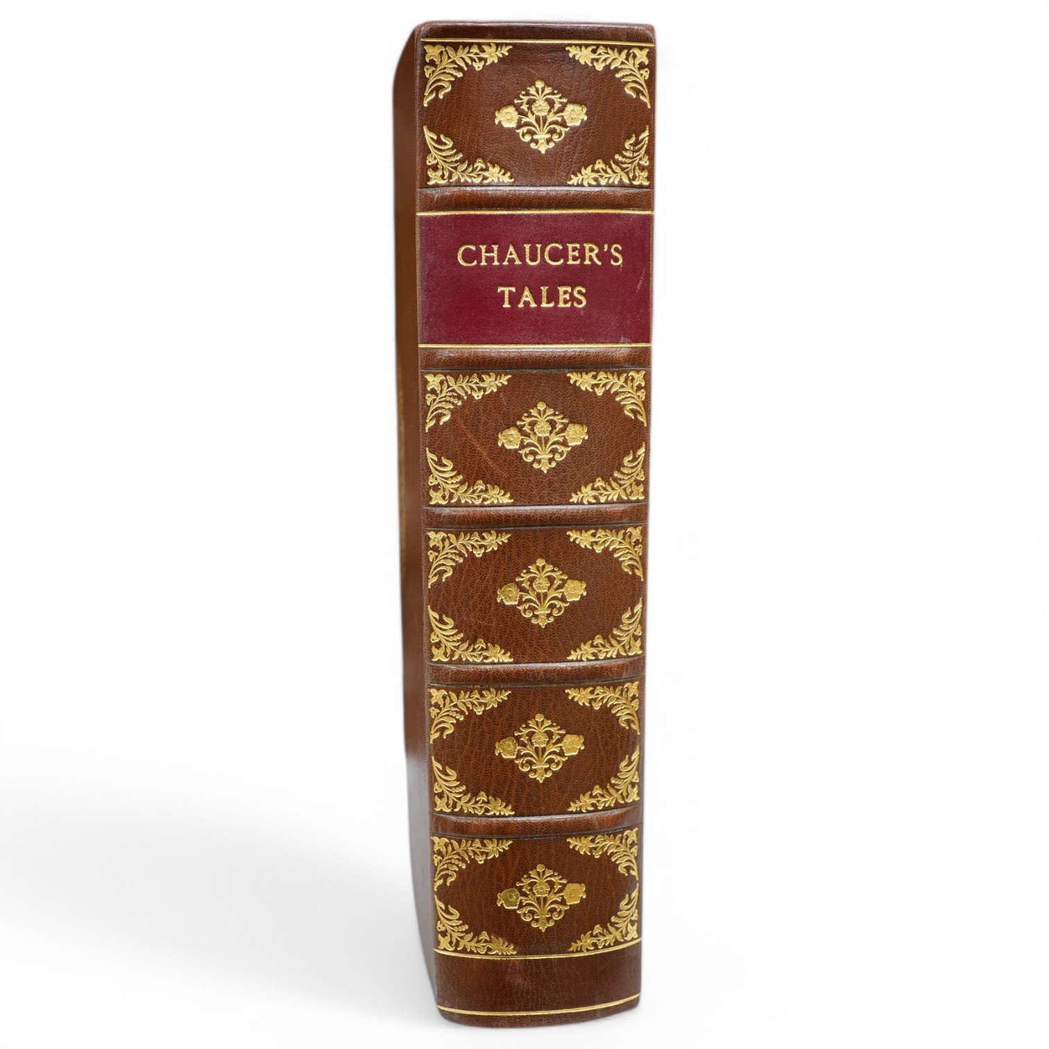 Chaucer, Geoffrey - The Canterbury Tales. Facsimile Limited Edition (of 500 numbered copies). text illus., some initial letters in red; publisher's gilt decorated chocolate morocco, panelled spine with red label, ge., ro